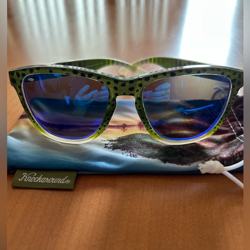 Knockaround Largemouth Bass Green and Blue 
Polarized Sunglasses